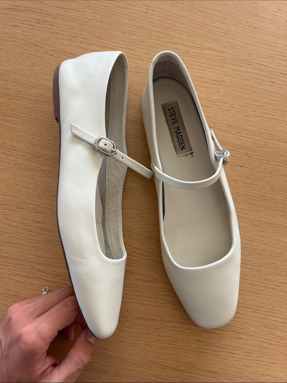 Steve Madden Cream maple Mary Jane Flats with Buckle Strap